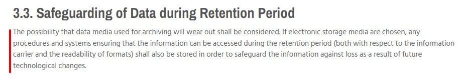 Section of Europlacer's policy about their practice of maintaining data backups