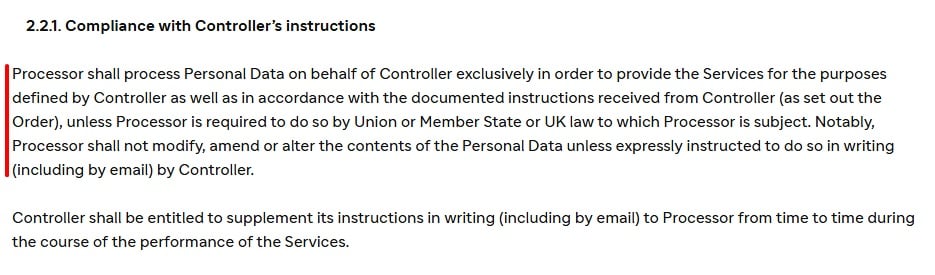 Sanofi Data Processing Agreement: Compliance section