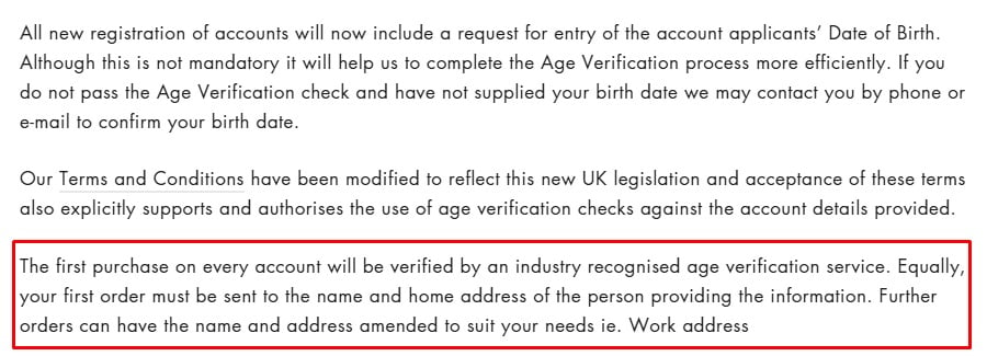 No Match Age Verification Procedure