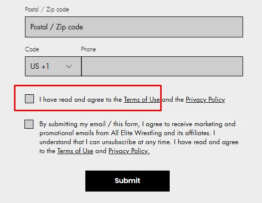 All Elite Wrestling Checkbot I have read and agree to the Terms of Use